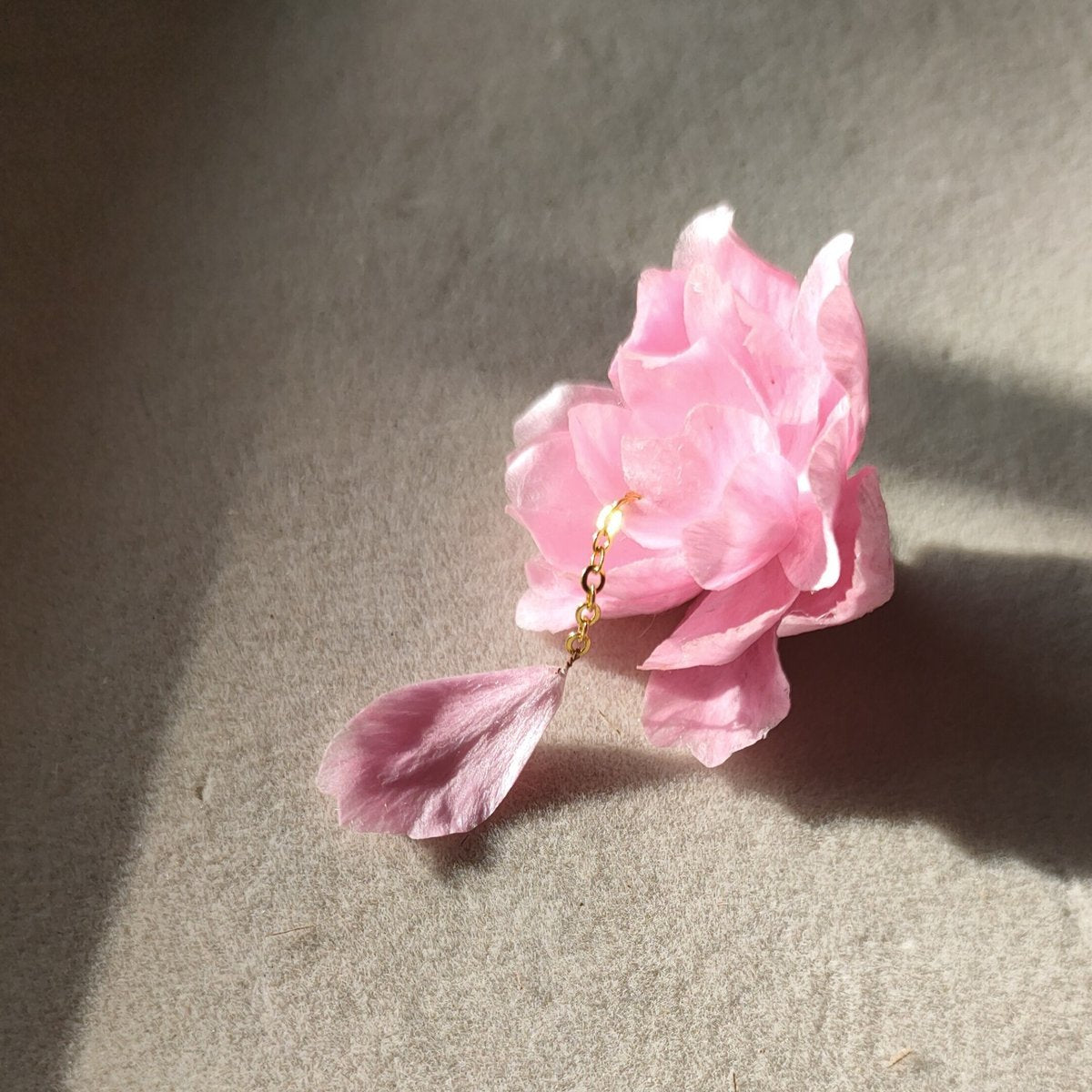 Handmade Cherry Blossom Ronghua Earrings - Artisanal Silk Floral Dangle Earrings