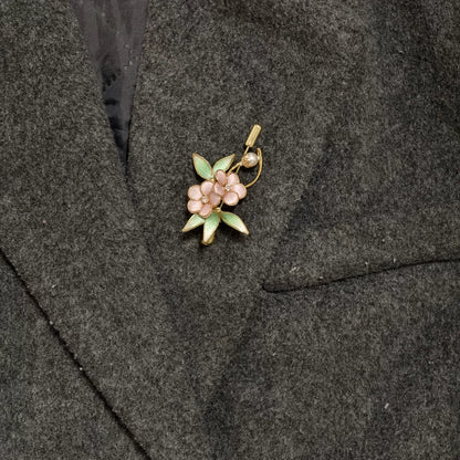 Handmade Ronghua Pink Blossom Brooch - Luxury Silk Floral Pin & Versatile Accessory