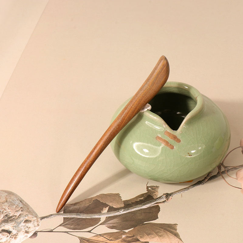 PF098 - 13cm Green Sandalwood Hair Sticks - Wholesale