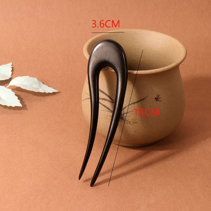 PF105 - U Shape African Blackwood Hair Sticks - Wholesale