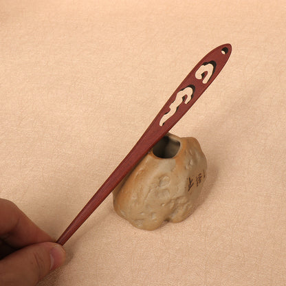 PF076 - 17cm Red Sandalwood Hair Sticks - Wholesale