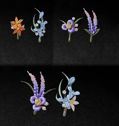 Handmade Chanhua Sage Brooch - Ombre Flower Brooch