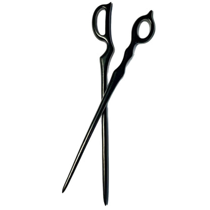 PF191 - 19cm Scissors Ebony Hair Sticks - Wholesale
