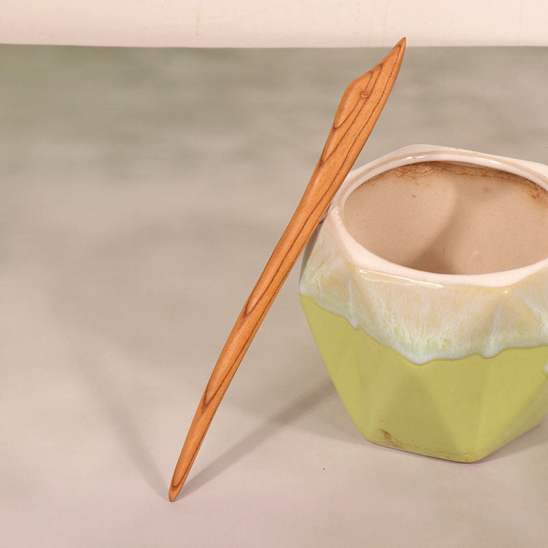 PF099 - 18cm Peach Wood Hair Sticks - Wholesale