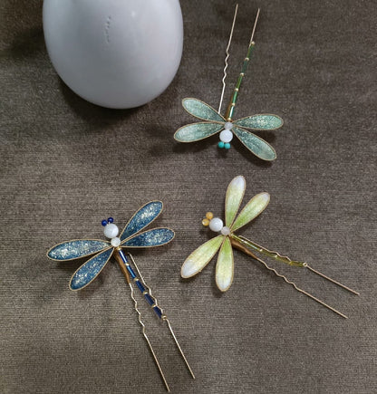 Handmade Ronghua Dragonfly Hairpin - Wedding, Daily & Banquet