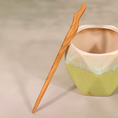 PF099 - 18cm Peach Wood Hair Sticks - Wholesale