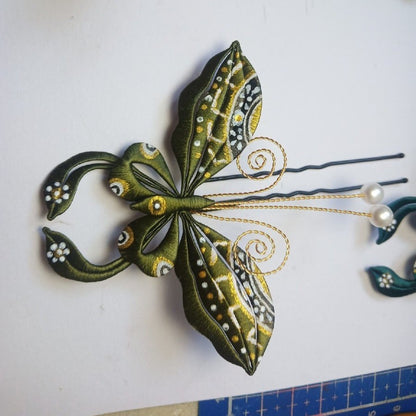 Handmade Thread-Wrapped Palace Style Hairpin - Artisanal Chanhua Butterfly & Floral Hair Accessory