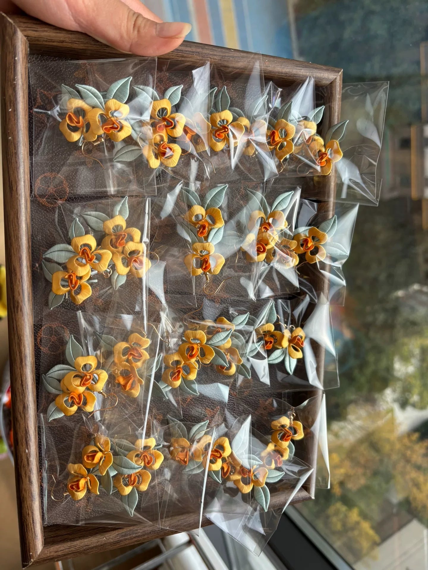 PF213 - Yellow Rose Chanhua Earrings - Wholesale