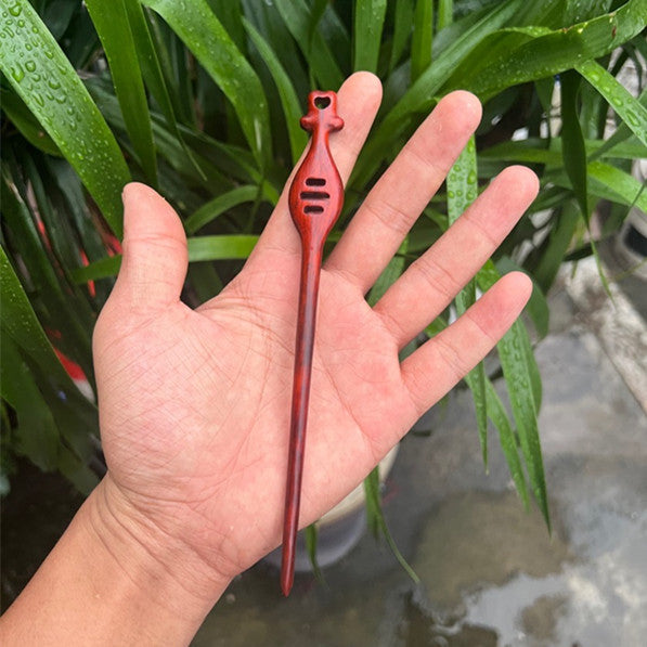 PF161 - 18cm Red Sandalwood Hair Sticks - Wholesale