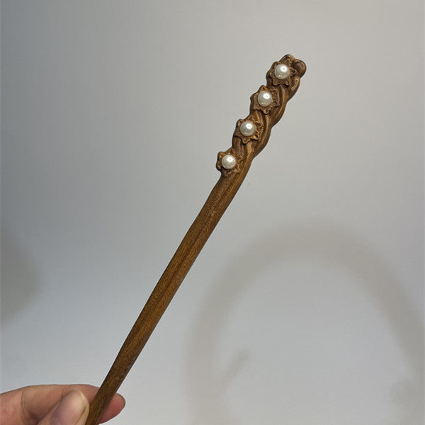 PF145 - 20cm Green Sandalwood Hair Sticks - Wholesale