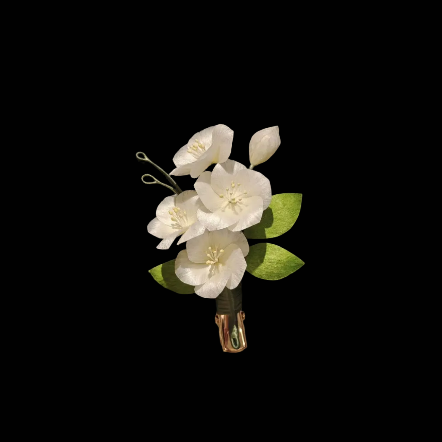 Handmade Ronghua Pear Blossom - Exquisite Lifelike Floral Hair Accessory/Brooch