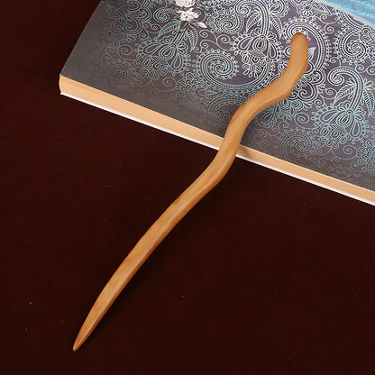 PF079 - 18cm Peach Pear Wood Hair Sticks - Wholesale
