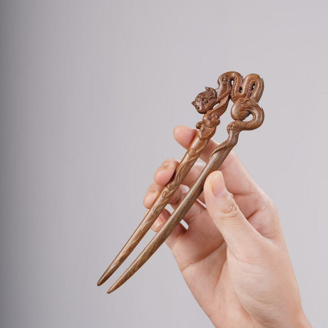 PF143 - Intricate Wooden Hair Sticks - Wholesale