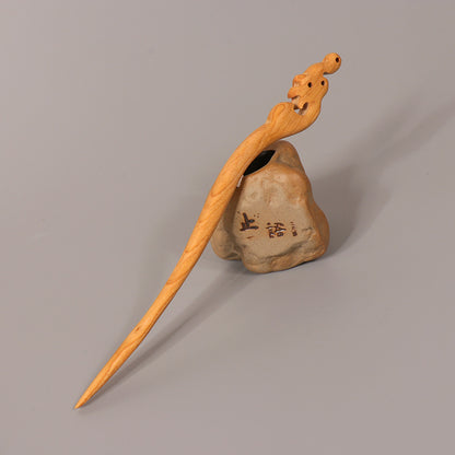 PF099 - 18cm Peach Wood Hair Sticks - Wholesale