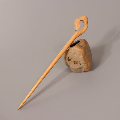 PF099 - 18cm Peach Wood Hair Sticks - Wholesale