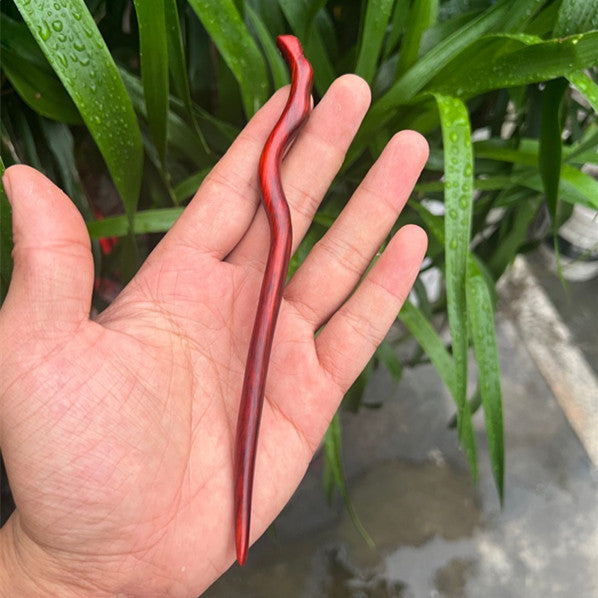 PF161 - 18cm Red Sandalwood Hair Sticks - Wholesale