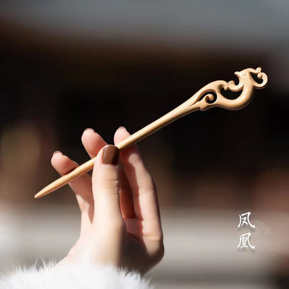 PF117 - 18cm Peach Wood Hair Sticks - Wholesale