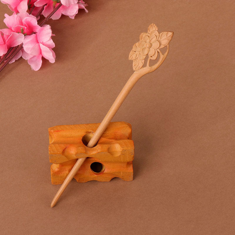 PF101 - 18cm Peach Wood Hair Sticks - Wholesale