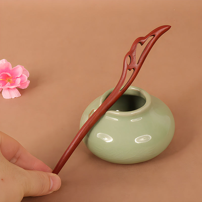 PF086 - 18cm African Padauk Hair Sticks - Wholesale