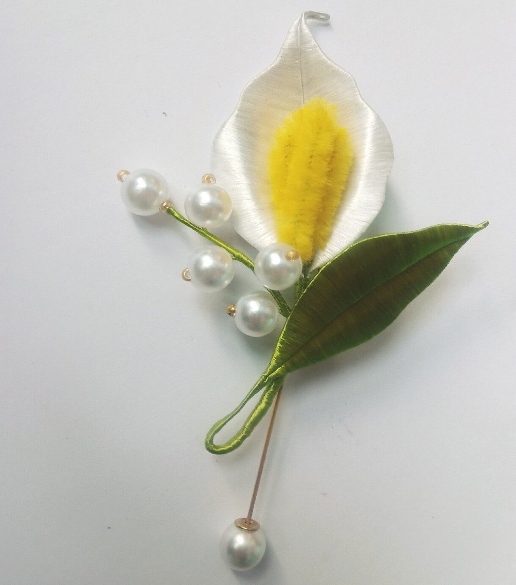 Spilla Giglietta Avvolta in Filo Fatta a Mano - Spilla Floreale Artigianale Chanhua