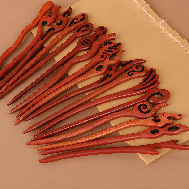 PF086 - 18cm African Padauk Hair Sticks - Wholesale