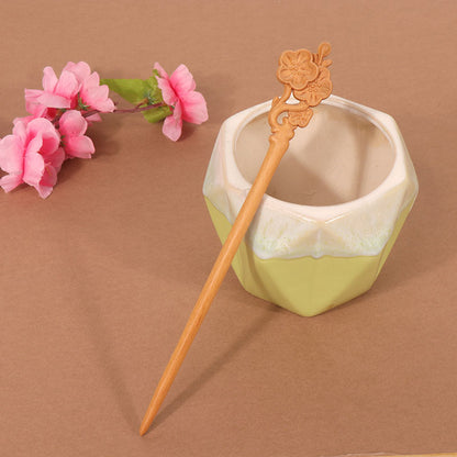 PF101 - 18cm Peach Wood Hair Sticks - Wholesale