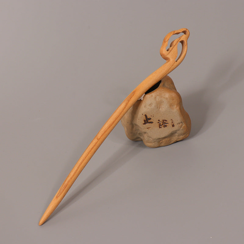 PF099 - 18cm Peach Wood Hair Sticks - Wholesale