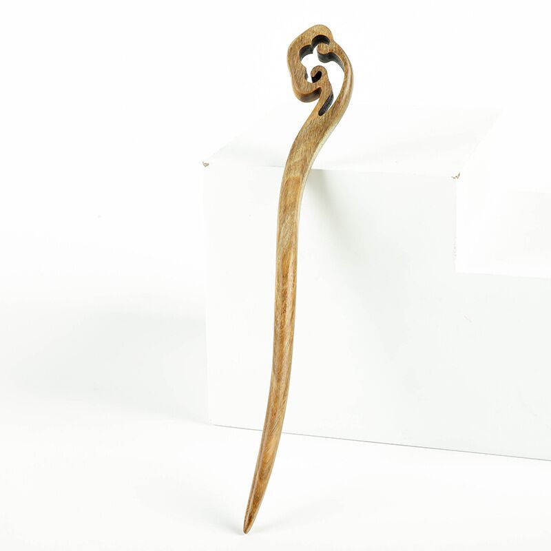 PF097 - 18cm Green Sandalwood Hair Sticks - Wholesale