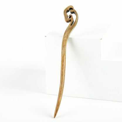 PF097 - 18cm Green Sandalwood Hair Sticks - Wholesale