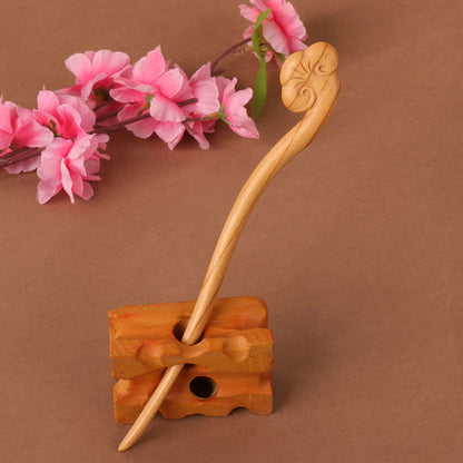 PF101 - 18cm Peach Wood Hair Sticks - Wholesale