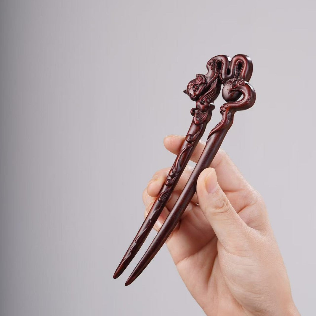 PF143 - Intricate Wooden Hair Sticks - Wholesale