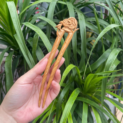 PF143 - Intricate Wooden Hair Sticks - Wholesale