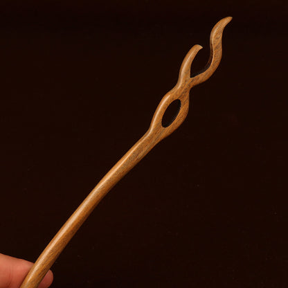PF097 - 18cm Green Sandalwood Hair Sticks - Wholesale