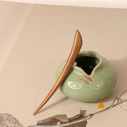 PF098 - 13cm Green Sandalwood Hair Sticks - Wholesale