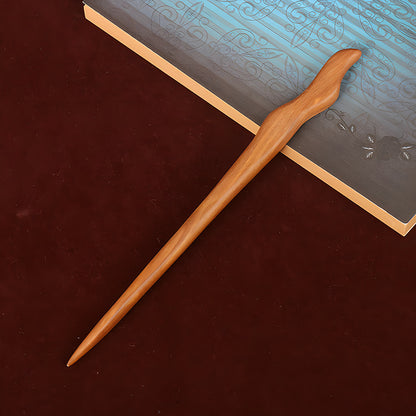 PF079 - 18cm Peach Pear Wood Hair Sticks - Wholesale