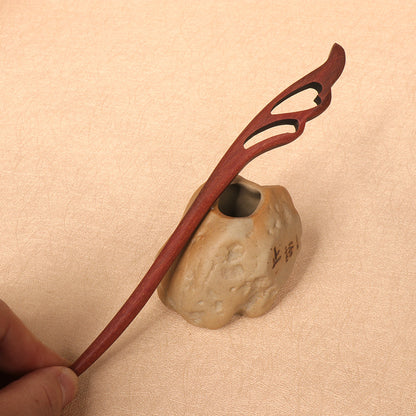 PF077 - 17cm Red Sandalwood Hair Sticks - Wholesale