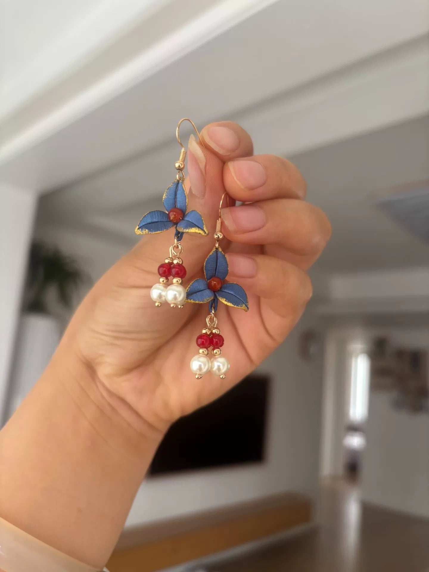 PF221 - Blue Chanhua Earrings - Wholesale