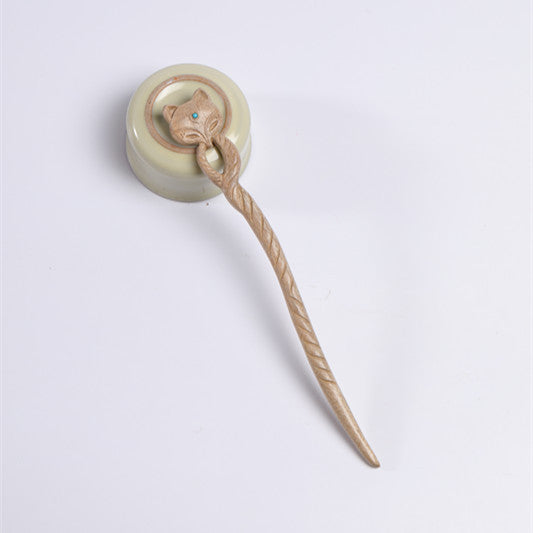 PF156 - 20cm Fox Wooden Hair Sticks - Wholesale