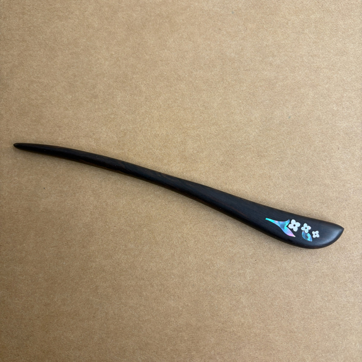Handmade Mother-of-Pearl Inlay African Blackwood Hair Sticks | Natural Shell Inlay Hairpins