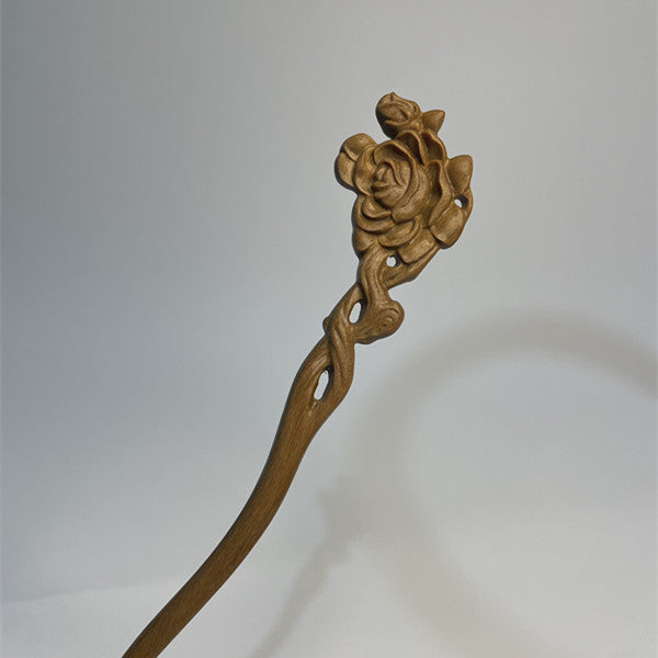 PF145 - 20cm Green Sandalwood Hair Sticks - Wholesale