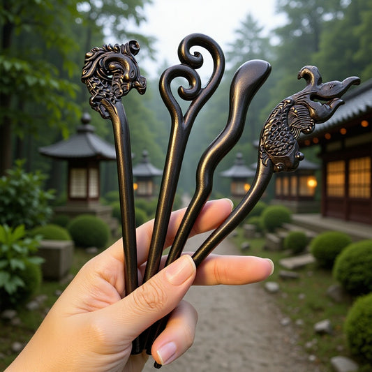 PF141 - Bastoncini per capelli in legno di grenadilla africana da 18 cm - Ingrosso