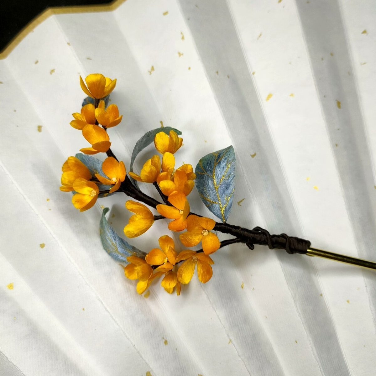 Handmade Osmanthus Ronghua Hairpin - Artisanal Silk Floral Hair Accessory