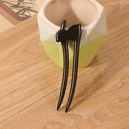 PF105 - U Shape African Blackwood Hair Sticks - Wholesale
