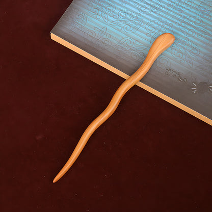 PF079 - 18cm Peach Pear Wood Hair Sticks - Wholesale