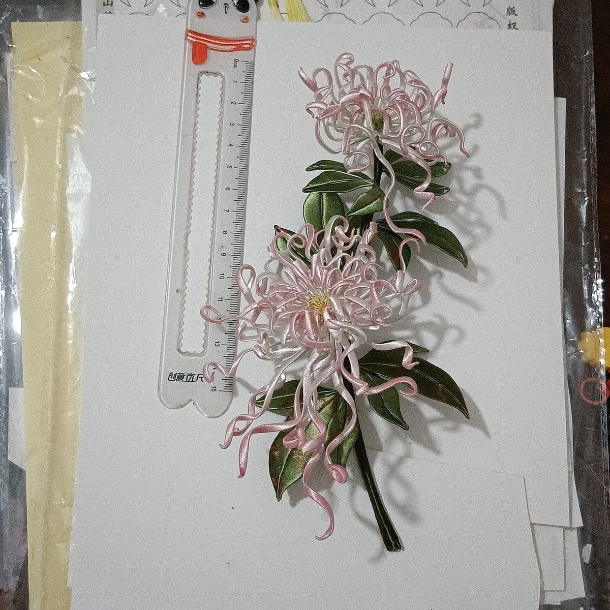 Handmade Chanhua Thread-Wrapped Chrysanthemum Ornament - Luxury Floral Decor for Vases & Displays