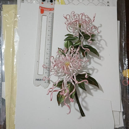 Handmade Chanhua Thread-Wrapped Chrysanthemum Ornament - Luxury Floral Decor for Vases & Displays