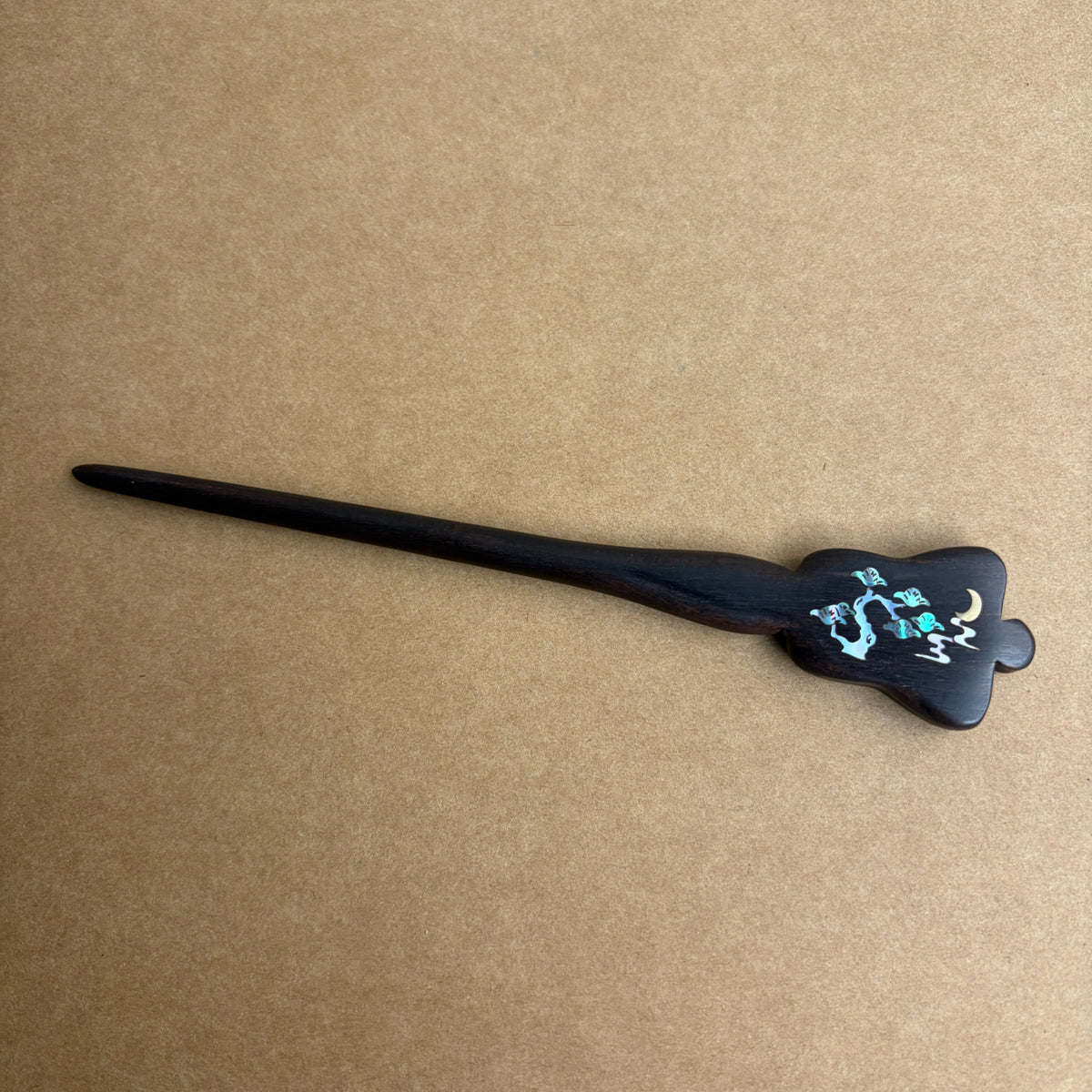 Handmade Mother-of-Pearl Inlay African Blackwood Hair Sticks | Natural Shell Inlay Hairpins