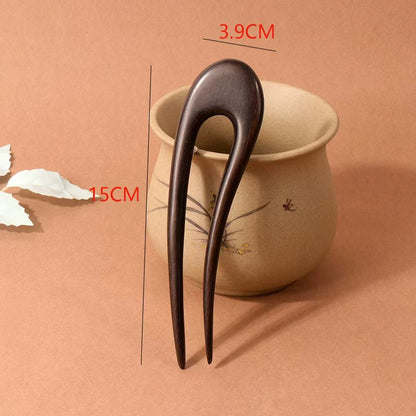 PF105 - U Shape African Blackwood Hair Sticks - Wholesale