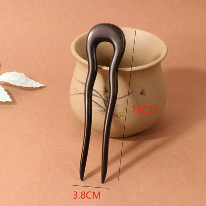PF105 - U Shape African Blackwood Hair Sticks - Wholesale