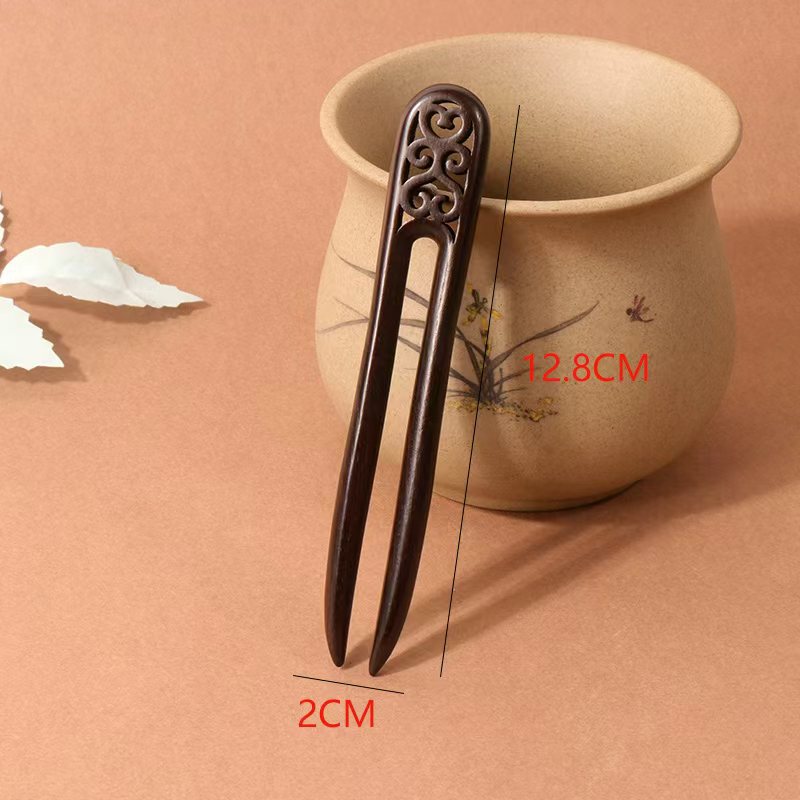PF105 - U Shape African Blackwood Hair Sticks - Wholesale